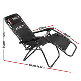 NNEDSZ Set of 2 Zero Gravity Chairs Reclining Outdoor Furniture Sun Lounge Folding Camping Lounger Black