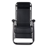 NNEDSZ Set of 2 Zero Gravity Chairs Reclining Outdoor Furniture Sun Lounge Folding Camping Lounger Black