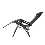NNEDSZ Set of 2 Zero Gravity Chairs Reclining Outdoor Furniture Sun Lounge Folding Camping Lounger Black