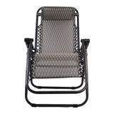 NNEDSZ  Set of 2 Zero Gravity Chairs Reclining Outdoor Furniture Sun Lounge Folding Camping Lounger Grey