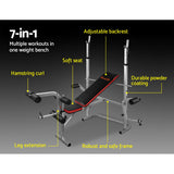 NNEDSZ 7-In-1 Weight Bench Multi-Function Power Station Fitness Gym Equipment