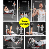 NNEDSZ 7-In-1 Weight Bench Multi-Function Power Station Fitness Gym Equipment