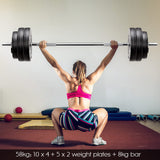 NNEDSZ Multi-Station Weight Bench Press Fitness 58KG Barbell Set Incline Black