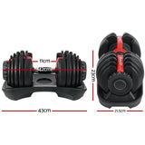 NNEDSZ 24kg Adjustable Dumbbell Set Weight Dumbbells Plates Gym Exercise Fitness
