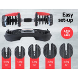 NNEDSZ 24kg Adjustable Dumbbell Set Weight Dumbbells Plates Gym Exercise Fitness