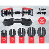 NNEDSZ 2 x 24KG Adjustable Dumbbells Set Dumbbell Weight Plates Home Gym Exercise