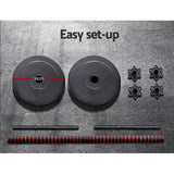 NNEDSZ 22.5KG Barbell Set Weight Plates Bar Fitness Exercise Home Gym