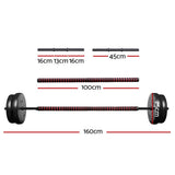 NNEDSZ 32.5KG Barbell Set Weight Plates Bar Fitness Exercise Home Gym