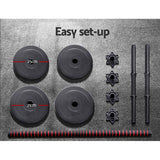 NNEDSZ 32.5KG Barbell Set Weight Plates Bar Fitness Exercise Home Gym