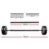 NNEDSZ 42.5KG Barbell Set Weight Plates Bar Fitness Exercise Home Gym