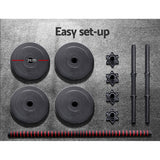 NNEDSZ 42.5KG Barbell Set Weight Plates Bar Fitness Exercise Home Gym