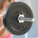 NNEDSZ 18KG Barbell Weight Set Plates Bar Bench Press Fitness Exercise Home Gym 168cm