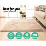 NNEDSZ 140x200cm Floor Rugs Large Ultra Soft Shaggy Rug Carpet Mat Area Beige