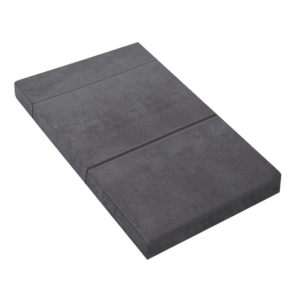 NNEDSZ Bedding Double Size Folding Foam Mattress Portable Bed Mat Velvet Dark Grey