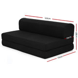 NNEDSZ Bedding Folding Foam Mattress Portable Double Sofa Bed Mat Air Mesh Fabric Black