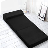 NNEDSZ Bedding Folding Foam Mattress Portable Single Sofa Bed Mat Air Mesh Fabric Black