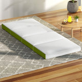 NNEDSZ Bedding Foldable Mattress 4-FOLD Folding Bed Mat Camping Single Green