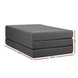 NNEDSZ Bedding Double Size Folding Foam Mattress Portable Bed Mat Dark Grey