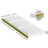 NNEDSZ Bedding Foldable Mattress Folding Bed Mat Camping Trifold Single Green
