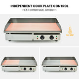 NNEMB Commercial Electric Griddle Extra Large 73x47cm 2 x 10A Countertop