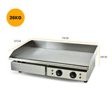 NNEMB Commercial Electric Griddle Extra Large 73x47cm 2 x 10A Countertop