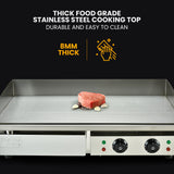 NNEMB Commercial Electric Griddle Extra Large 73x47cm 2 x 10A Countertop