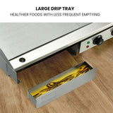 NNEMB Commercial Electric Griddle Extra Large 73x40cm 2 x 10A Countertop-Dual Surface
