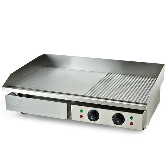 NNEMB Commercial Electric Griddle Extra Large 73x40cm 2 x 10A Countertop-Dual Surface