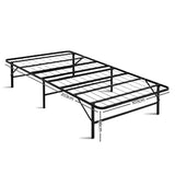 NNEDSZ Foldable King Single Metal Bed Frame - Black