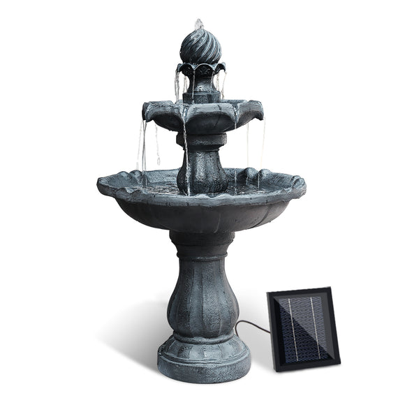 NNEDSZ 3 Tier Solar Powered Water Fountain - Black