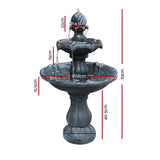 NNEDSZ 3 Tier Solar Powered Water Fountain - Black