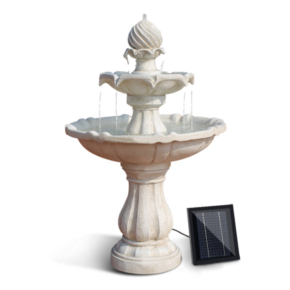 NNEDSZ 3 Tier Solar Powered Water Fountain - Ivory