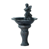 NNEDSZ Water Fountain Features Solar with LED Lights Outdoor Cascading Angel