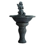 NNEDSZ Water Fountain Features Solar with LED Lights Outdoor Cascading Angel