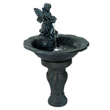 NNEDSZ Water Fountain Features Solar with LED Lights Outdoor Cascading Angel