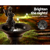 NNEDSZ Water Fountain Features Solar with LED Lights Outdoor Cascading Angel