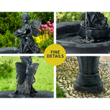 NNEDSZ Water Fountain Features Solar with LED Lights Outdoor Cascading Angel