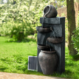 NNEDSZ Solar Water Fountain Features Outdoor 5 Tiered Cascading Bird Bath