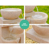 NNEDSZ 4 Tier Solar Powered Water Fountain with Light - Sand Beige