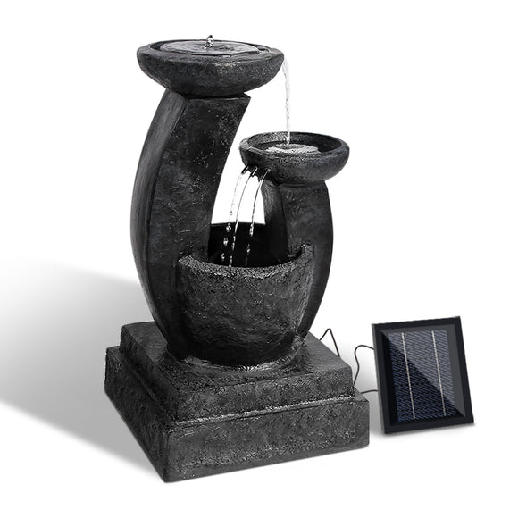 NNEDSZ 3 Tier Solar Powered Water Fountain with Light - Blue