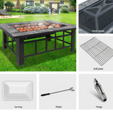 NNEDSZ Pit BBQ Grill Stove Table Ice Pits Patio Fireplace Heater 3 IN 1