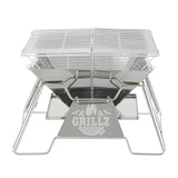 NNEDSZ Grillz Camping Fire Pit BBQ 2-in-1 Grill Smoker Outdoor Portable Stainless Steel