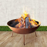 NNEDSZ Fire Pit Outdoor Heater Charcoal Rustic Burner Steel Fireplace 70CM