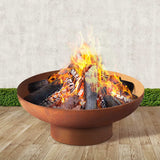 NNEDSZ Rustic Fire Pit Camping Wood Burner Rusted Outdoor Iron Bowl Heater 70CM