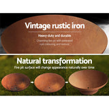 NNEDSZ Rustic Fire Pit Vintage Campfire Wood Burner Rust Outdoor Iron Bowl 70CM