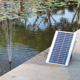 NNEMB Hi-Flow Water Feature Fountain Pond Pump-w/ Solar Panel-Lithium Battery-Remote Control-Nozzle kit