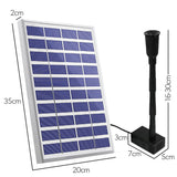 NNEMB Hi-Flow Water Feature Fountain Pond Pump-w/ Solar Panel-Lithium Battery-Remote Control-Nozzle kit