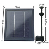 NNEMB Water Feature Fountain Pond Pump-w/ Solar Panel-Lithium Battery-Remote Control-Nozzle kit