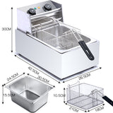 NNEDPE Electric Deep Fryer - 10l Frying Basket With Timer