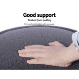 NNEDSZ Ottoman Round Foot Stool Teddy Fabric Foot Rest Padded Seat Charcoal